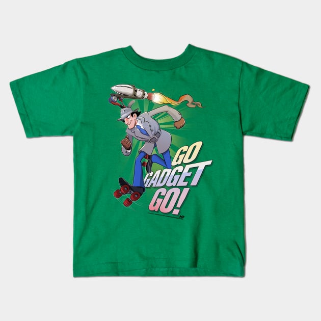 Go Gadget Go Kids T-Shirt by markpaulik